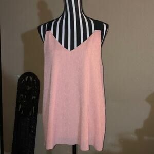 Isle Blush Girly Coquette Pastel Punk Pink & Black Crepe Racer Back  Tank